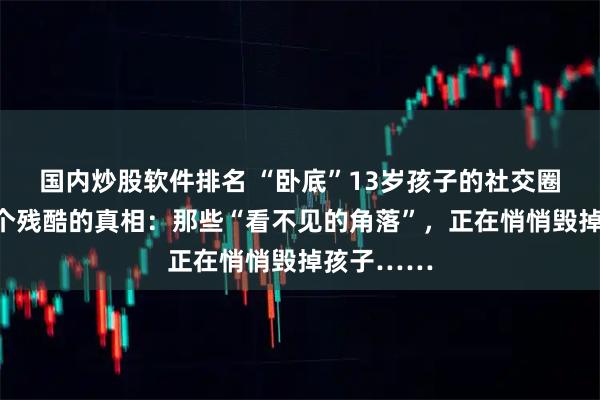 国内炒股软件排名 “卧底”13岁孩子的社交圈，发现一个残酷的真相：那些“看不见的角落”，正在悄悄毁掉孩子……